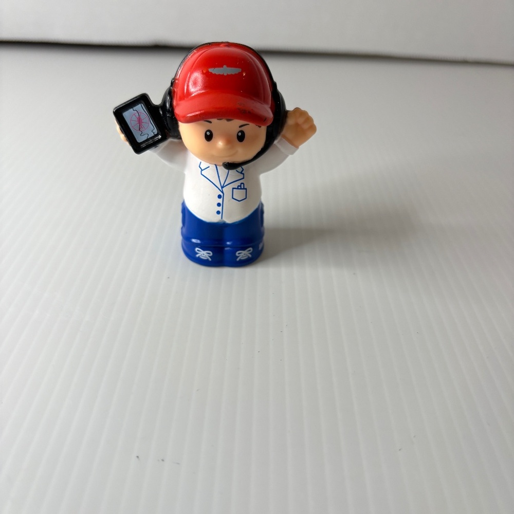 Little People 2015 Air Traffic Controller Men Red Hat Figure Toy Mattel